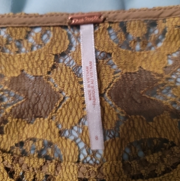 Free People 2pc Mustard Lace Tunic Dress Women's 8‎ Excellent Condition. - Picture 9 of 10